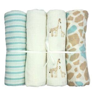 🌿aden + anais Safari Muslin Swaddle Blanket Bundle [set of 4]🌿